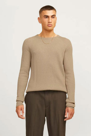 JACK AND JONES PANNEL CREW KNIT