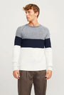 JACK AND JONES PANNEL CREW KNIT