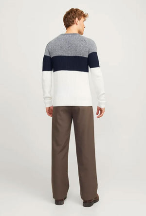 JACK AND JONES PANNEL CREW KNIT