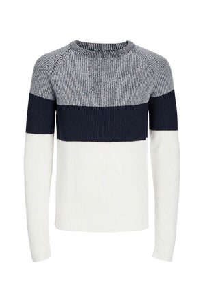 JACK AND JONES PANNEL CREW KNIT