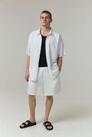 DEEP LEISURE LINEN MIX SHORTS