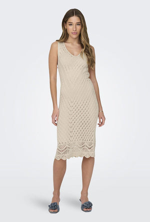 JDY SUN SL VNECK MIDI DRESS