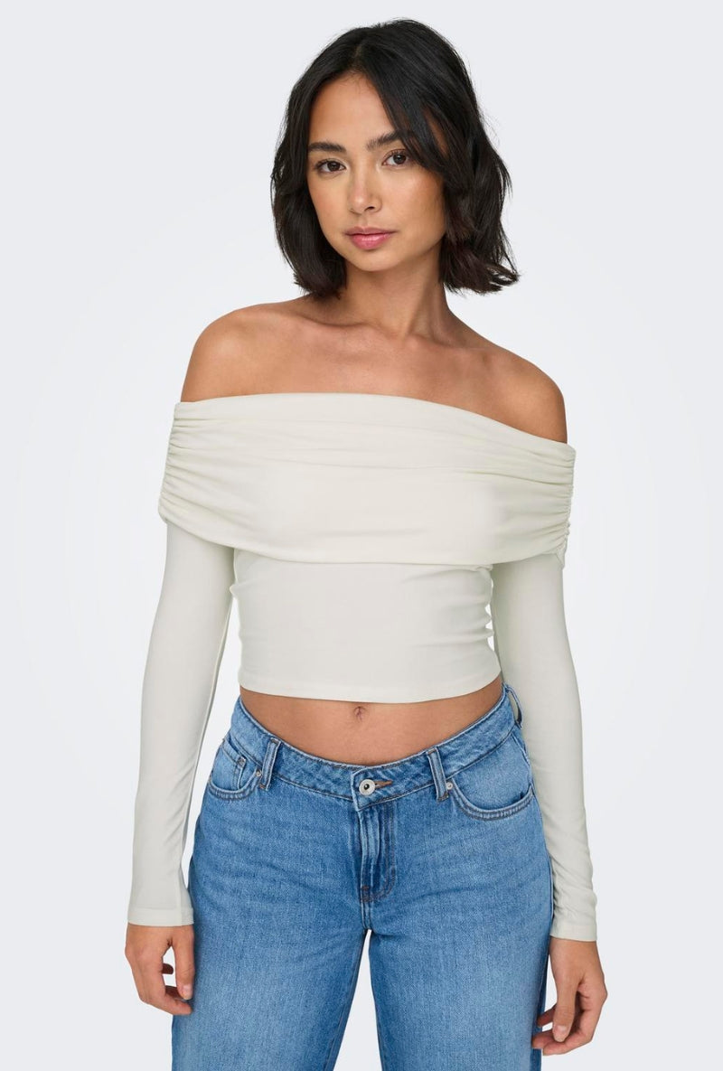 ONLY LIVE LOVE OFF SHOULDER TOP