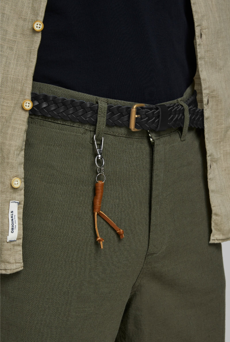 JACK AND JONES NATE BRAIDED LEATHER BELT