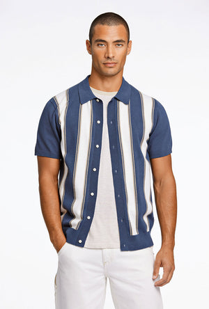 LINDBERGH KNITTED POLO SS CARDIGAN
