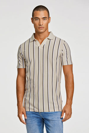 LINDBERGH STRIPED PIQUE POLO SHIRT