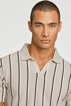 LINDBERGH STRIPED PIQUE POLO SHIRT