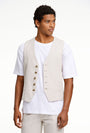 LINDBERGH STRIPED LINEN WAISTCOAT