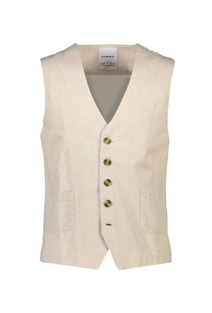 LINDBERGH STRIPED LINEN WAISTCOAT