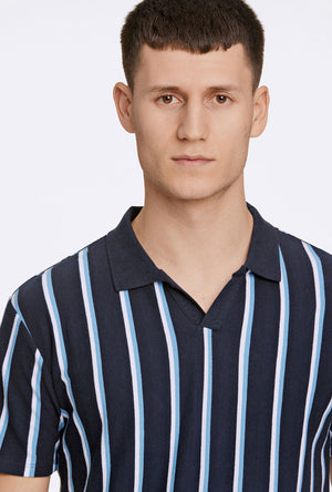 LINDBERGH STRIPED PIQUE POLO SHIRT