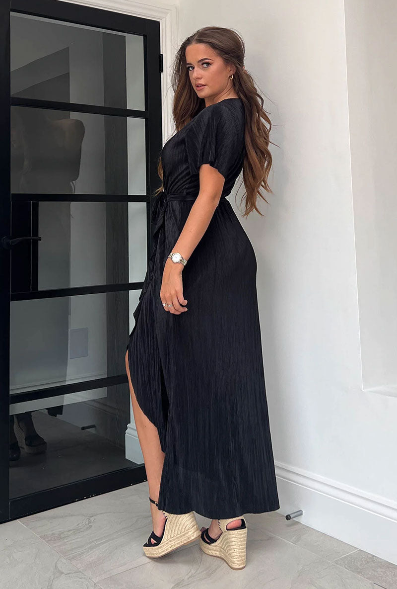 Long black maxi outlet dress with split