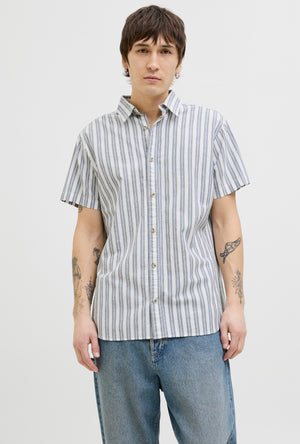 JACK AND JONES JOSHUA OXFORD STRIPE SS SHIRT