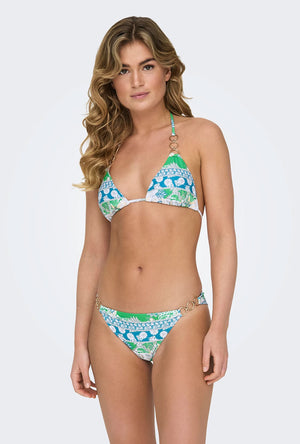 ONLY RIO CHAIN RING FLORAL BIKINI TOP