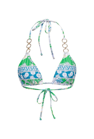 ONLY RIO CHAIN RING FLORAL BIKINI TOP