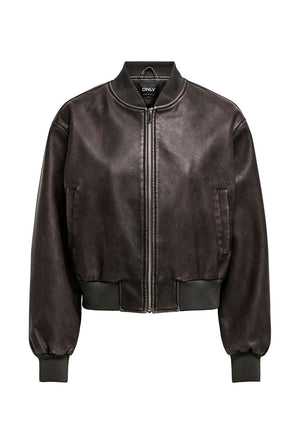 ONLY JANE FAUX LEATHER WASHED BOMBER JKT