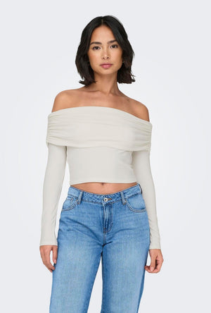 ONLY LIVE LOVE OFF SHOULDER TOP