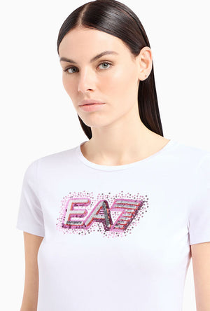 EA7 SEQUINS LOGO TSHIRT