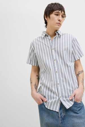 JACK AND JONES JOSHUA OXFORD STRIPE SS SHIRT