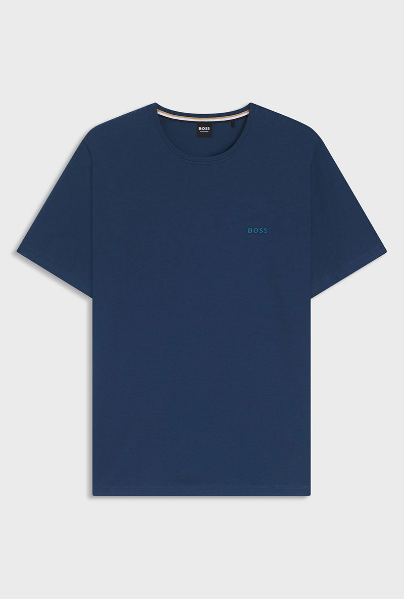 Front image of Boss mix & match t in navy, by brand Boss