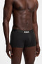 Front image of a model wearing the Boss one 3pk trunks in black, by brand Boss