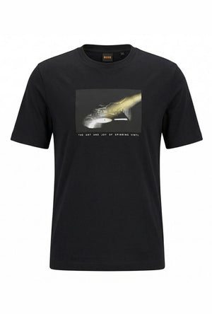 Front image of the Boss te dj t in black, by brand Boss
