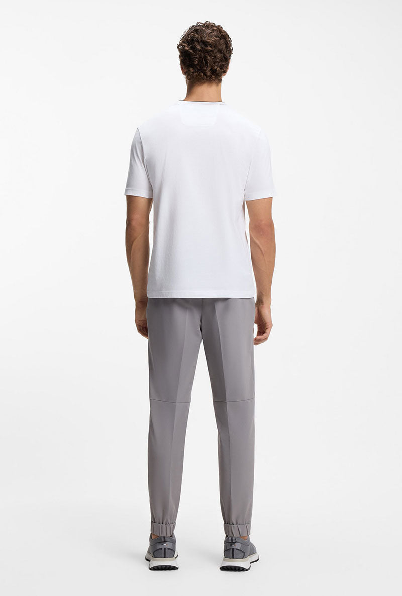 Back image of a model wearing Boss tee 5 t in white, by brand Boss