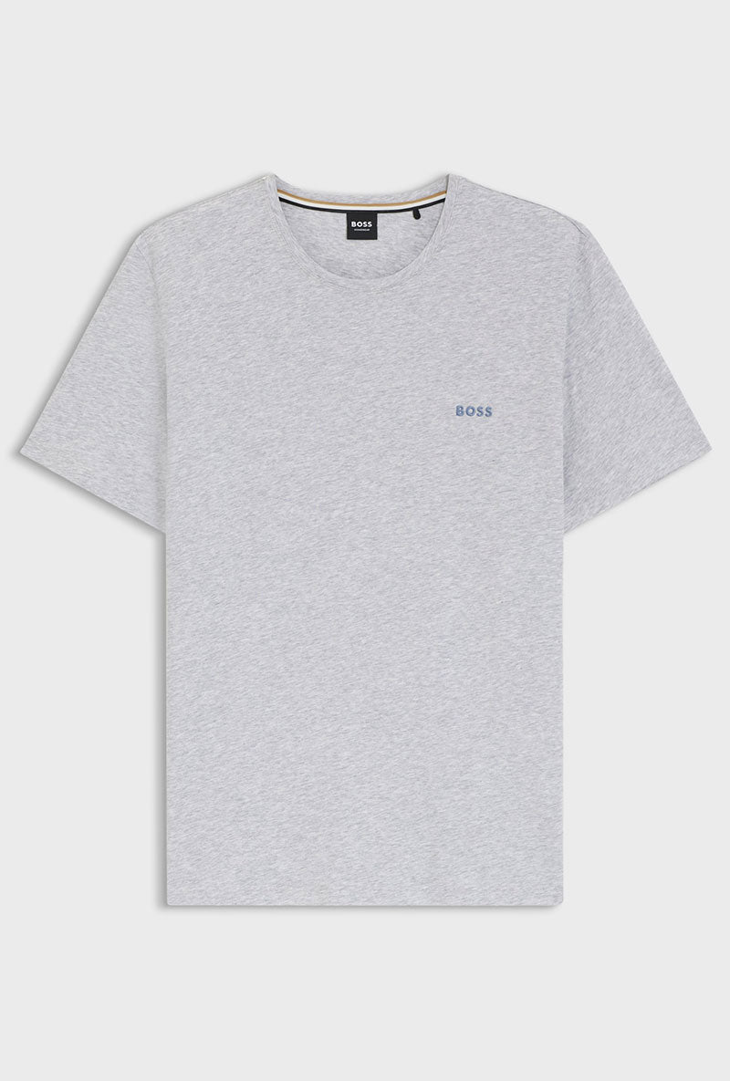 Front image of Mix and match t-shirt in light grey, by brand Boss