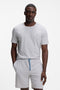 Front image of a model wearing Mix and match t-shirt in light grey, by brand Boss