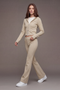 Front image of Deepstar kayla zip jacket in taupe, by brand Deep star