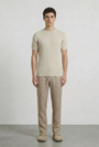 Image of DEEP REX CREW NECK RIB KNIT in beige, by brand DEEP