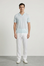 Image of DEEP ROCCO OPEN NECK POLO in light blue, by brand DEEP