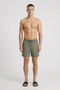 Front image of a model wearing Deep sharky swimshorts in khaki, by brand Deep
