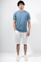 Front image of a model wearing Deep troy t-shirt in denim, by brand Deep