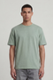 Front image of a model wearing the Deep troy s/s tshirt in khaki, by brand Deep