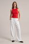 Front image of Deepstar amara linen trousers in white, by brand Deep star