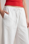 Front image of the Deepstar amara linen trousers in white, by brand Deep star