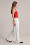 Front image of the Deepstar amara linen trousers in white, by brand Deep star
