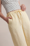 Front image of the Deepstar amara linen trousers in yellow, by brand Deep star
