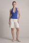 Front image of Deepstar coral halterneck top in blue, by brand Deep star