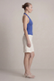 Front side image of the Deepstar coral halterneck top in blue, by brand Deep star