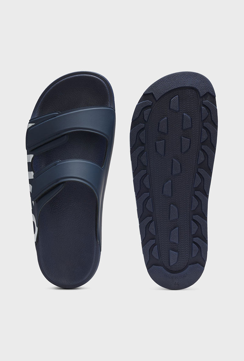 Front image of Hugo evander sandal in navy, by brand Hugo