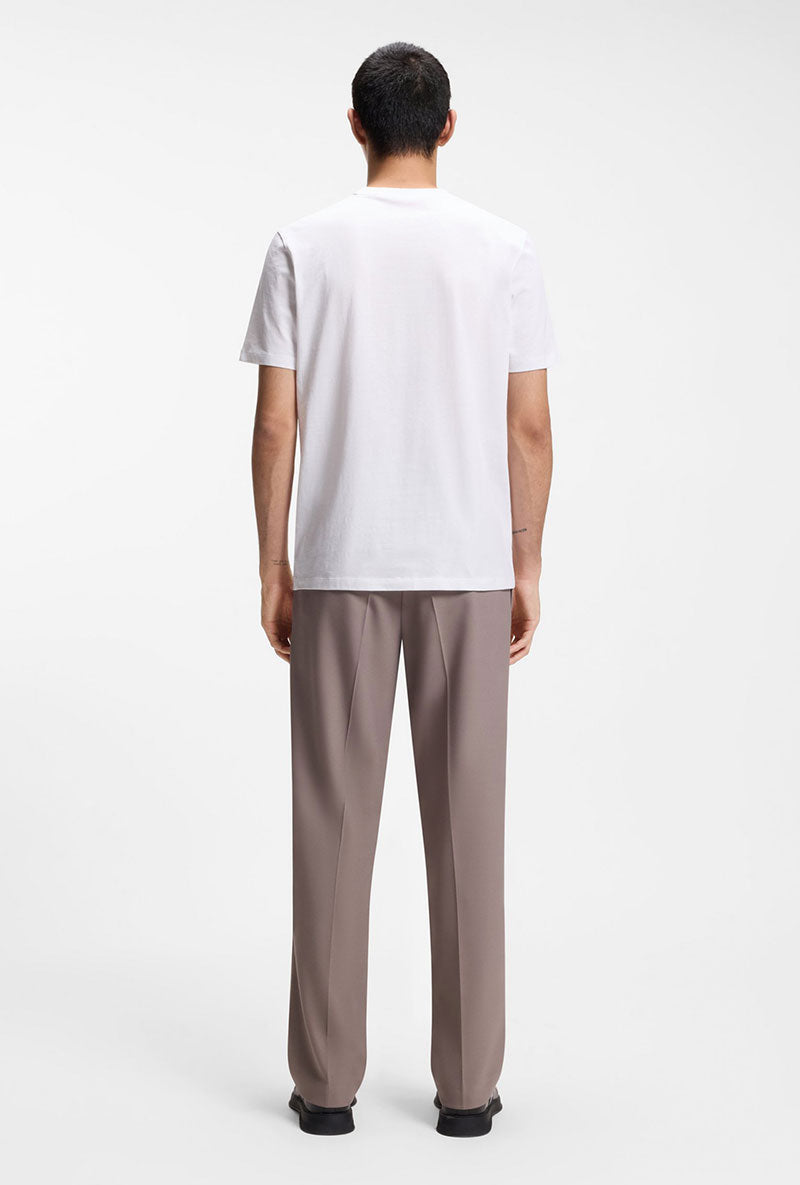 Back image of a model wearing Discorb t in white, by brand Hugo
