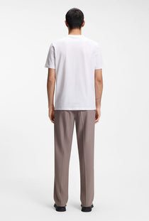 Back image of a model wearing the Discorb t in white, by brand Hugo