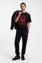 Front image of a model wearing the Dlix rb t in black, by brand Hugo