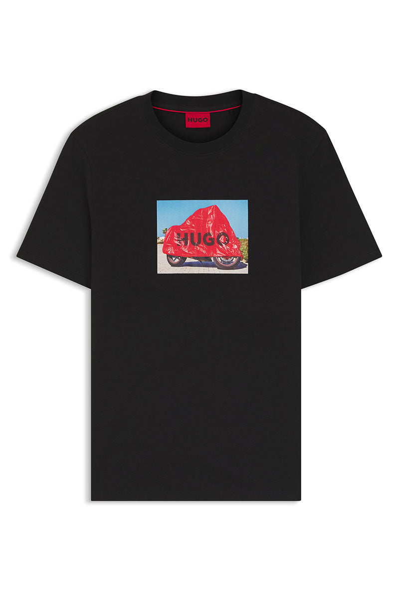 Front image of Dostino t in black, by brand Hugo
