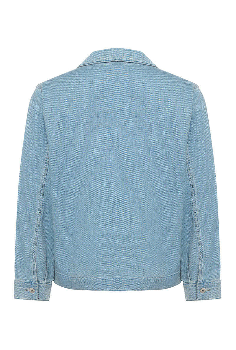 Back image of Elzo denim jacket in denim, by brand Hugo