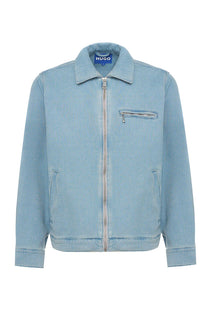 Front image of the Elzo denim jacket in denim, by brand Hugo