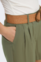 Front image of the Ibiza highwaist belt shorts in khaki, by brand Only