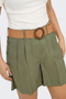 Front image of the Ibiza highwaist belt shorts in khaki, by brand Only