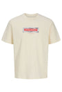 Image of BREEZE BRANDED SS TEE in cream, by brand JACK&JONES